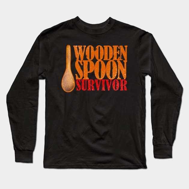 Wooden Spoon Survivor  80s Long Sleeve T-Shirt by FFAFFF